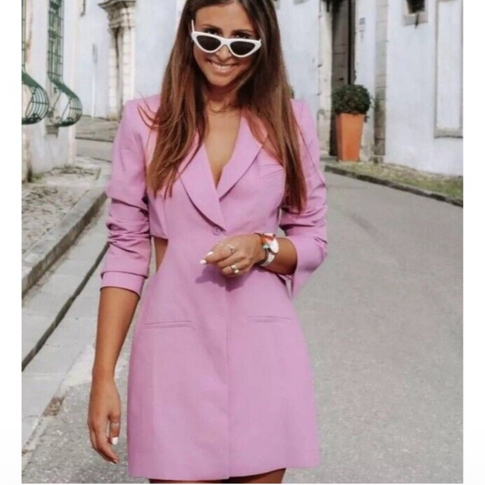 ZARA Lilac Cut Out Blazer Dress – Size L, NWT, Blogger Favorite, Sold Out! - Picture 13 of 13